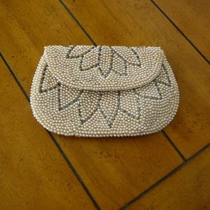 Small Vintage Pearl Evening Clutch Purse